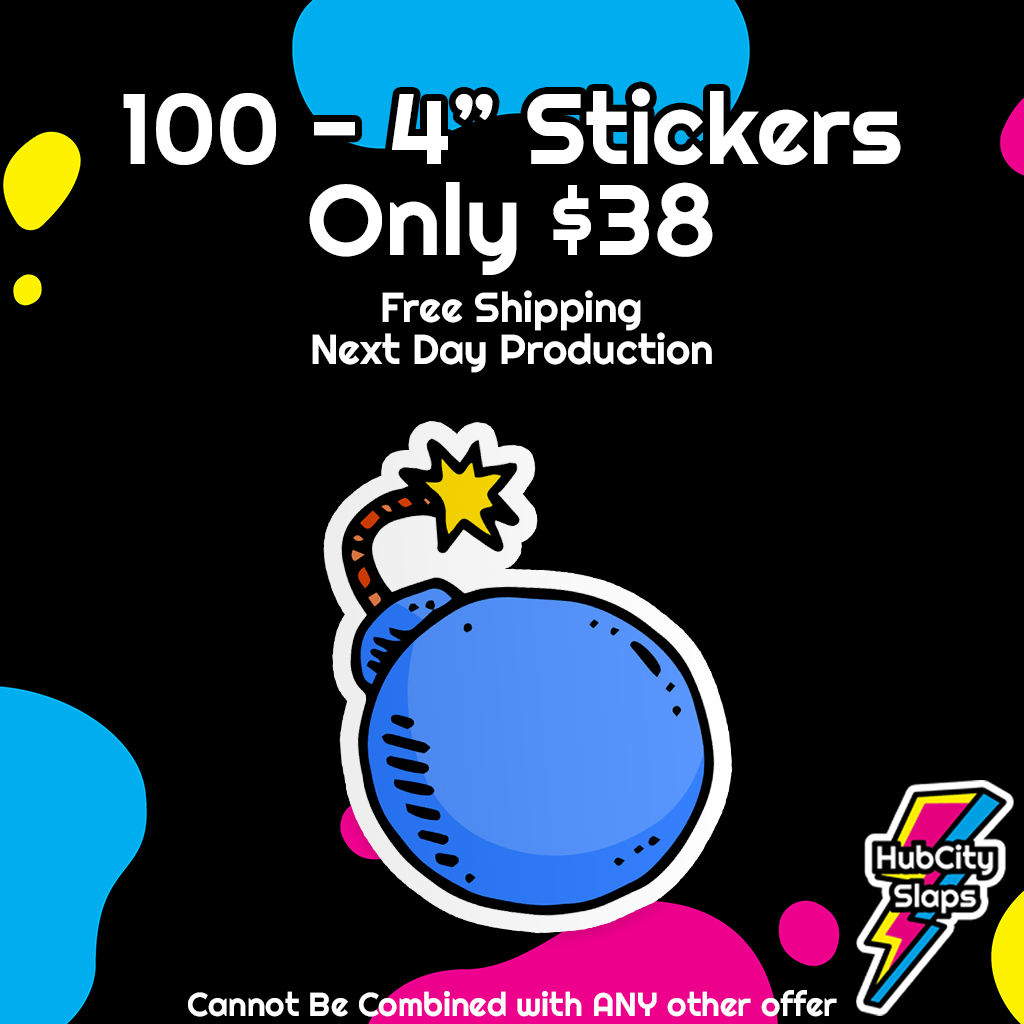 4 Inch Custom Stickers / 100 for $38