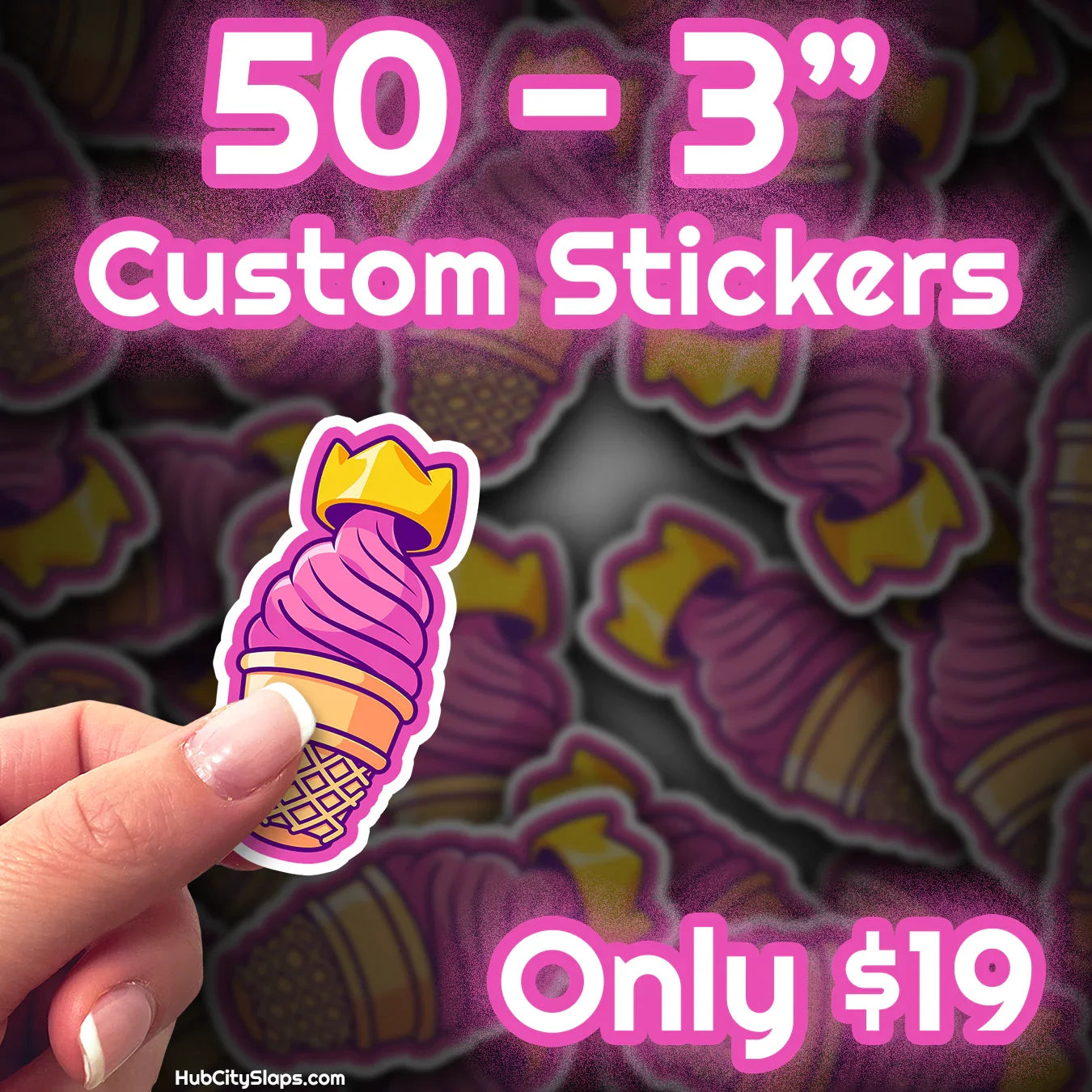 3 Inch Custom Stickers / 50 for $19 - HubCity Slaps