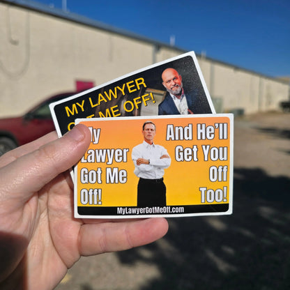 “My Lawyer Got Me Off!” – 4" Lawyer Stickers HubCity Slaps