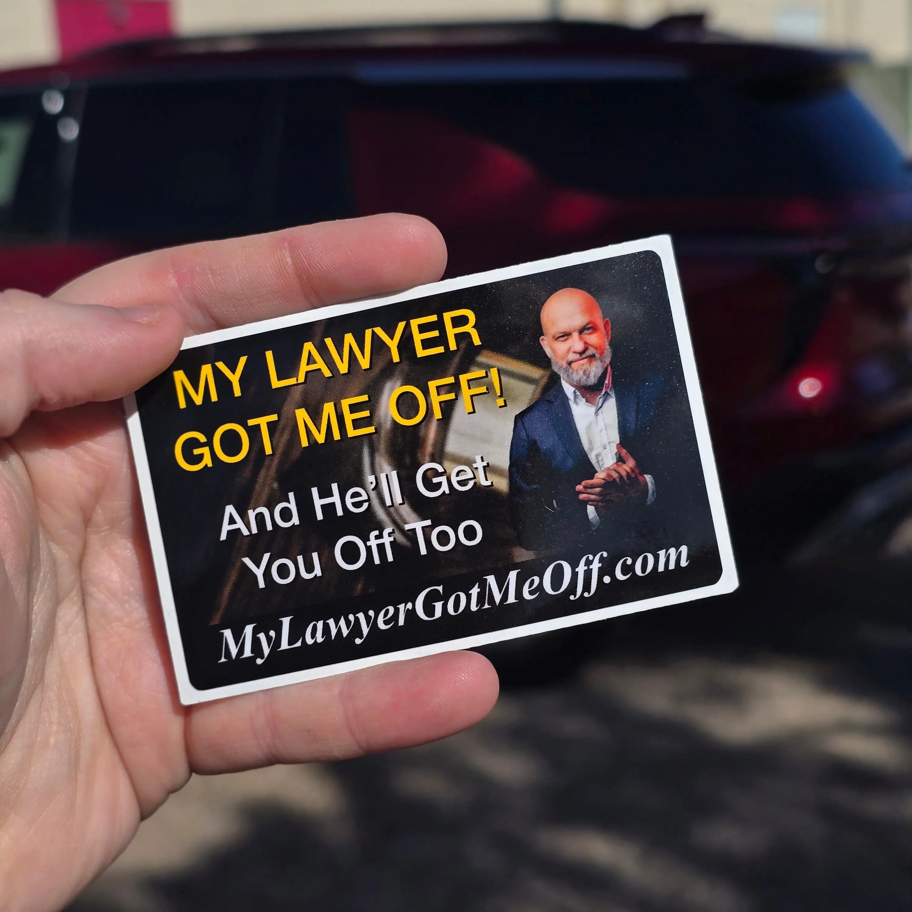 “My Lawyer Got Me Off!” – 4" Lawyer Stickers HubCity Slaps
