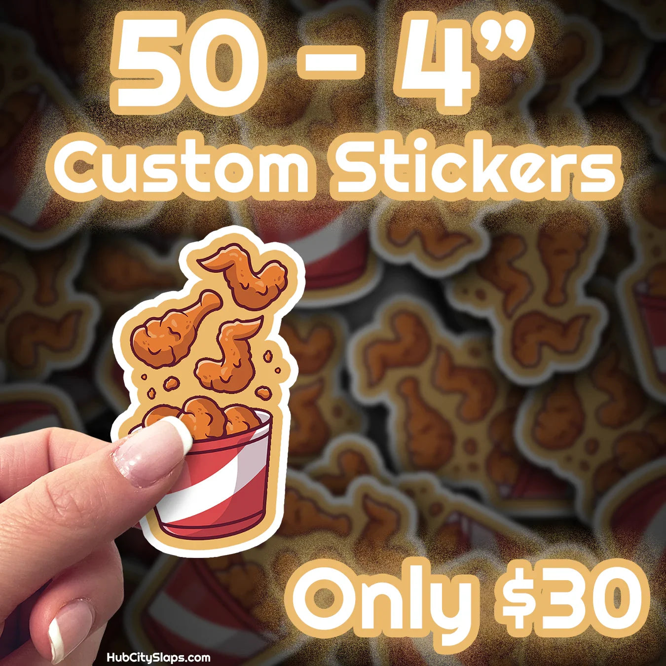 4 Inch Custom Stickers / 50 for $30 - HubCity Slaps