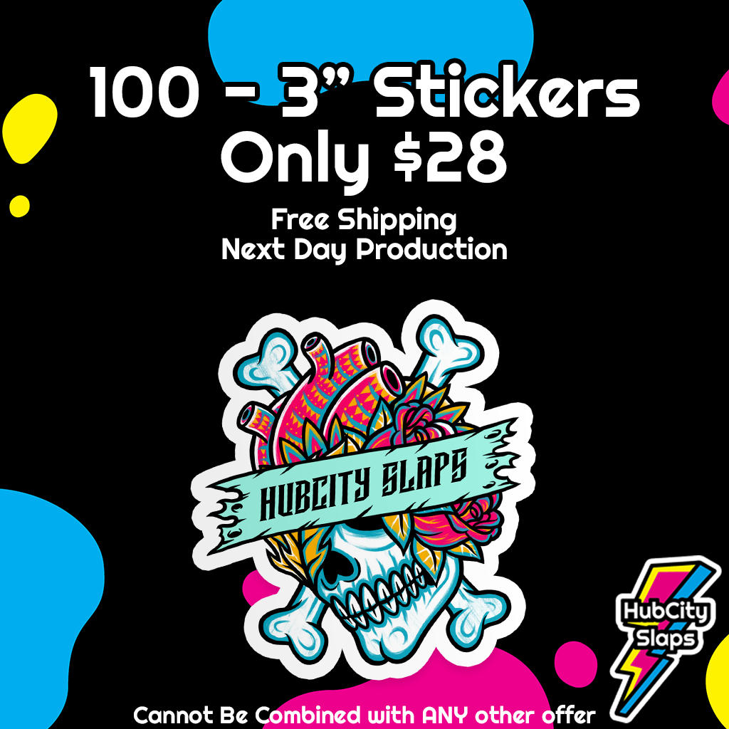 3 Inch Custom Stickers / 100 for $28
